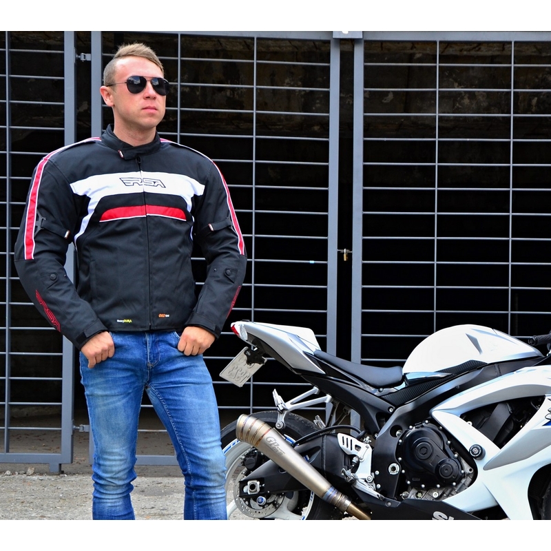 Motociklističke jakne RSA Iron crno-crvena rasprodaja