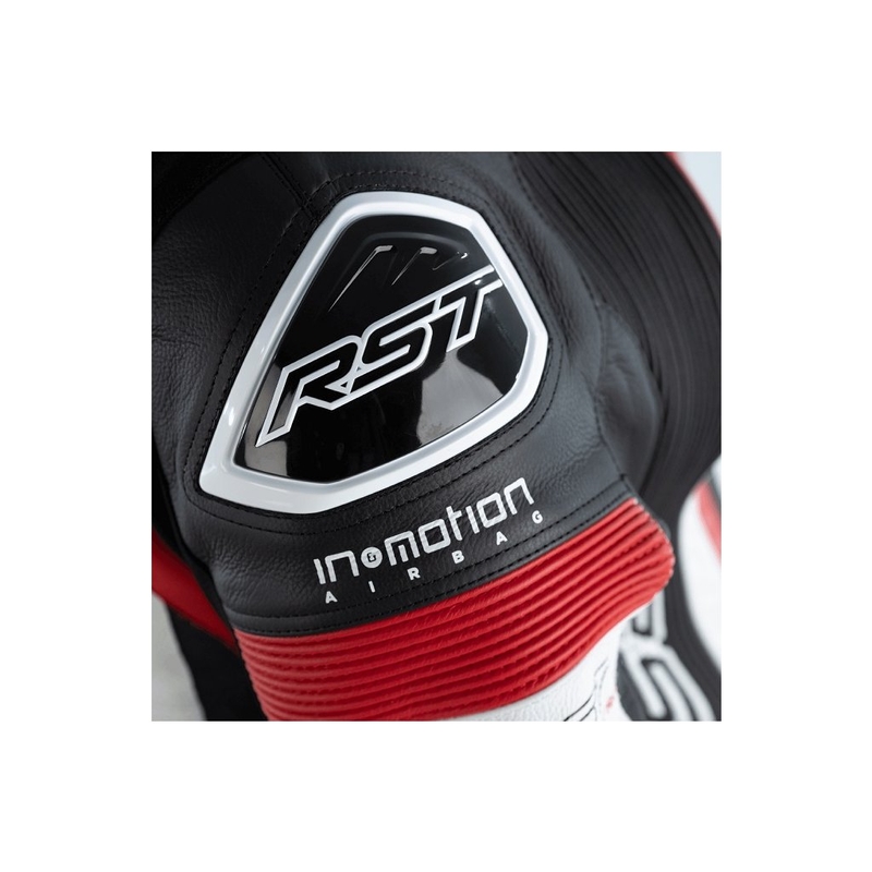 RST Pro Series Airbag jednodijelno motociklističko odijelo crno-bijelo-crveno rasprodaja