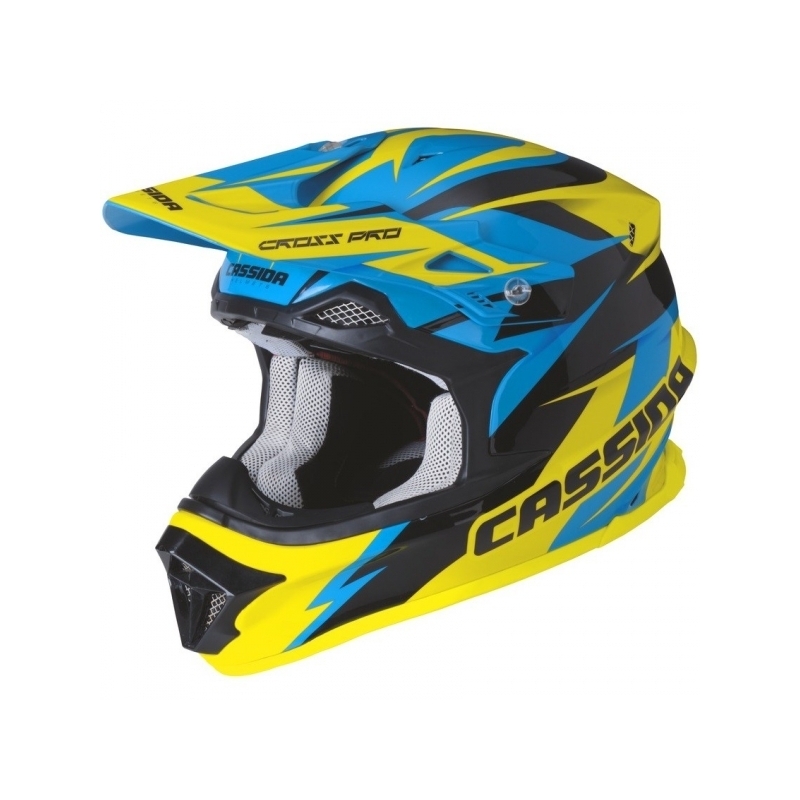 Kaciga za motocross Cassida Cross Pro - plava/žuta/crna