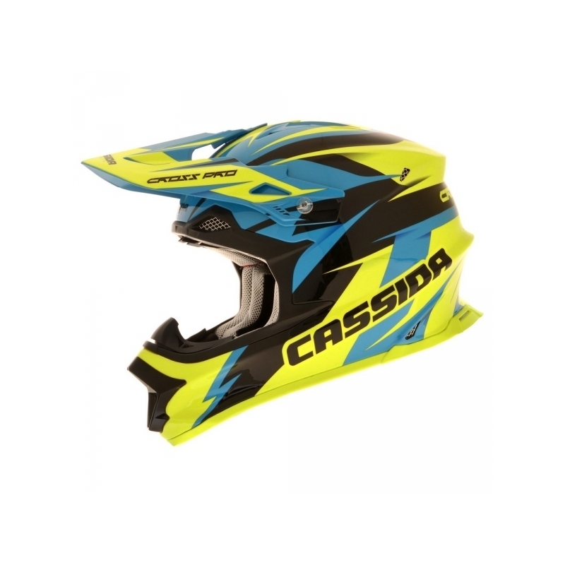 Kaciga za motocross Cassida Cross Pro - plava/žuta/crna