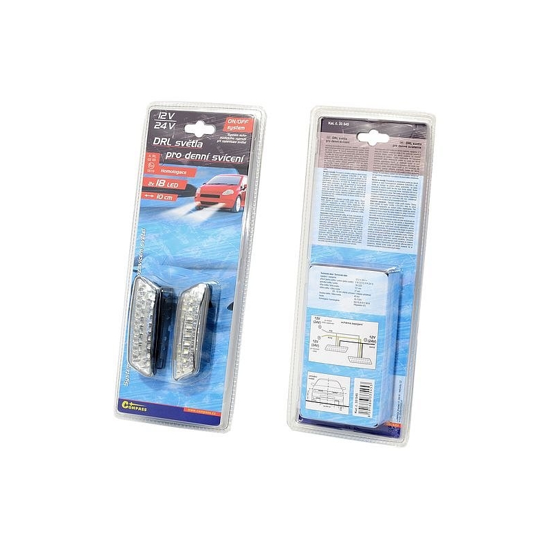 Dnevna svjetla RL hom. 18 LED dioda 10cm uključeno/isključeno 12/24V