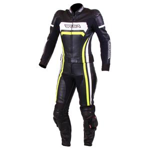 Žensko moto odijelo RSA Virus crno-bijelo-fluo žuto rasprodaja