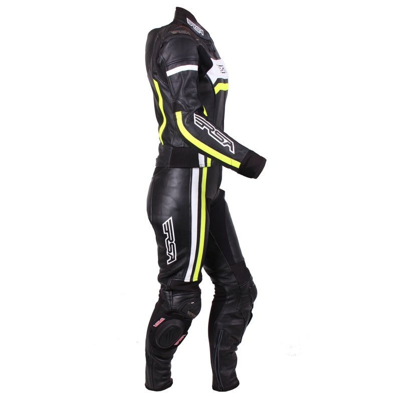 Žensko moto odijelo RSA Virus crno-bijelo-fluo žuto rasprodaja