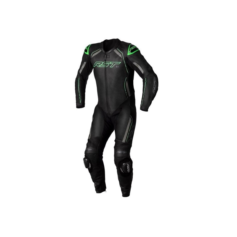 RST S1 CE Jednodijelno motociklističko odijelo Crno-Sivo-Fluo Zeleno rasprodaja