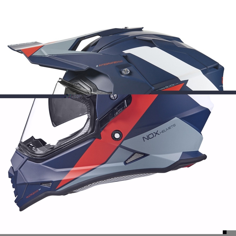 Enduro kaciga NOX N312 BLOCK 2022 sivo-bijelo-crveno-plava