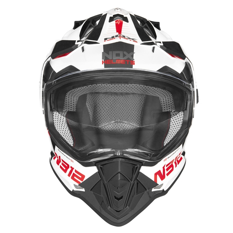 Enduro kaciga NOX N312 EXTEND 2022 crveno-sivo-bijela rasprodaja