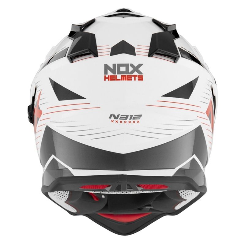 Enduro kaciga NOX N312 EXTEND 2022 crveno-sivo-bijela rasprodaja