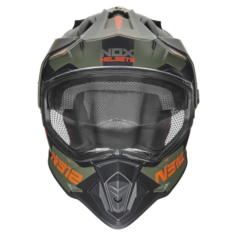 Enduro kaciga NOX N312 EXTEND 2022 kaki-narančasta