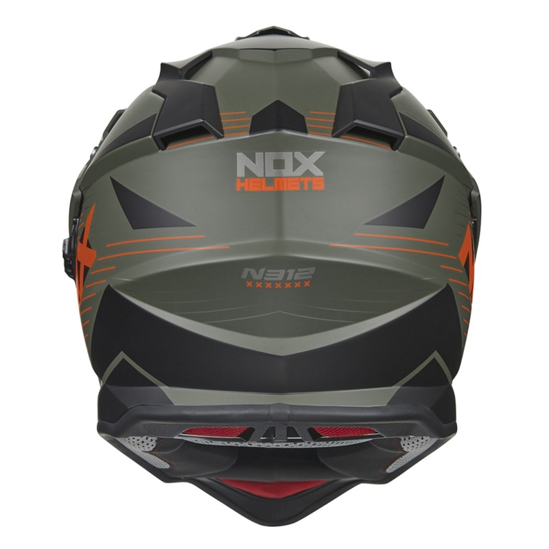 Enduro kaciga NOX N312 EXTEND 2022 kaki-narančasta