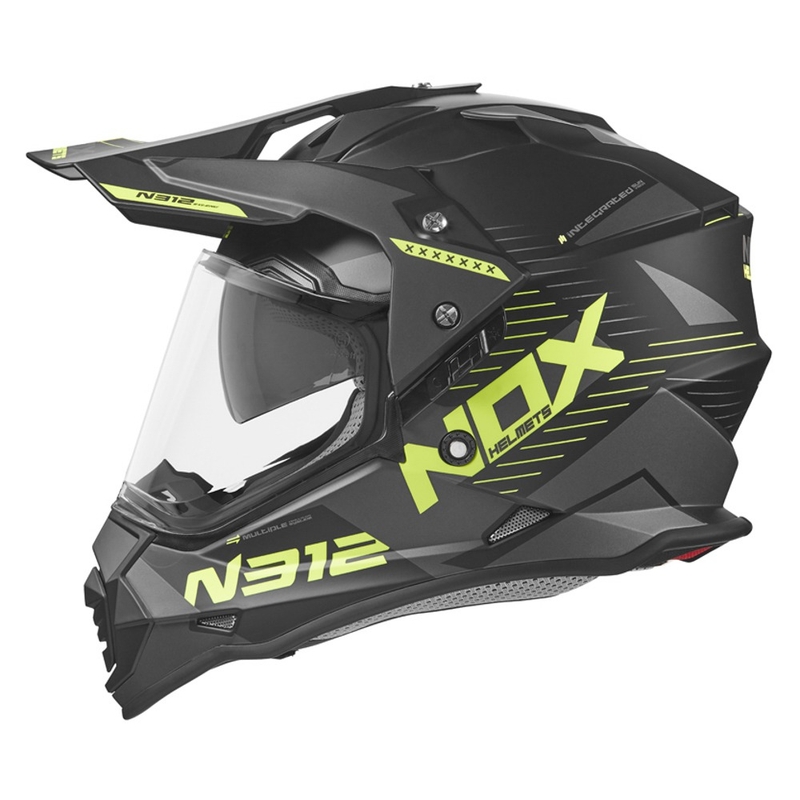 Enduro kaciga NOX N312 EXTEND 2022 crno-fluo žuta