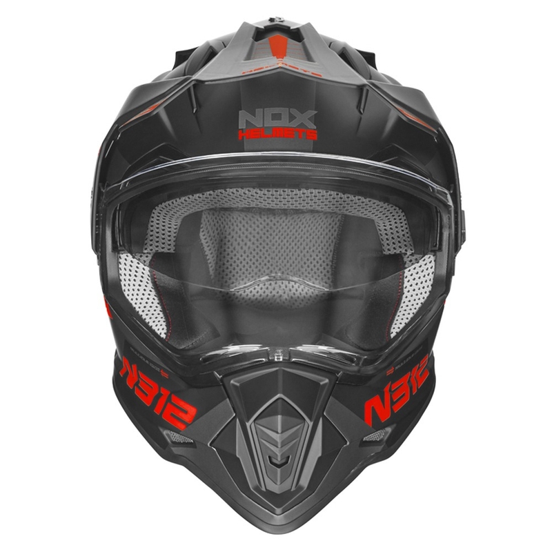 Enduro kaciga NOX N312 EXTEND 2022 crno-sivo-crvena rasprodaja