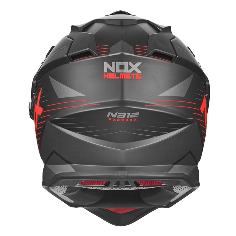 Enduro kaciga NOX N312 EXTEND 2022 crno-sivo-crvena rasprodaja
