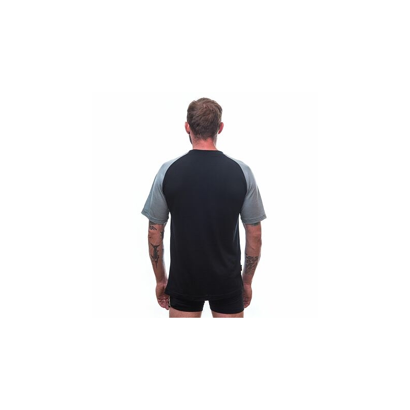 Muška majica Sensor Merino Active PT Logo crno-siva rasprodaja
