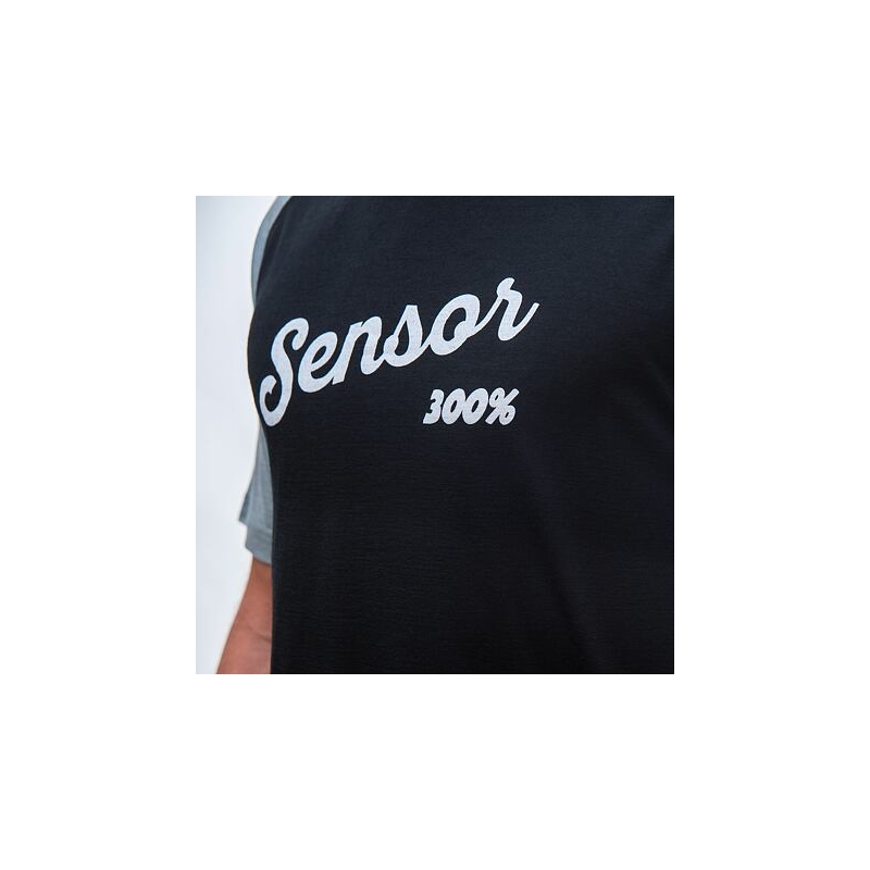 Muška majica Sensor Merino Active PT Logo crno-siva rasprodaja
