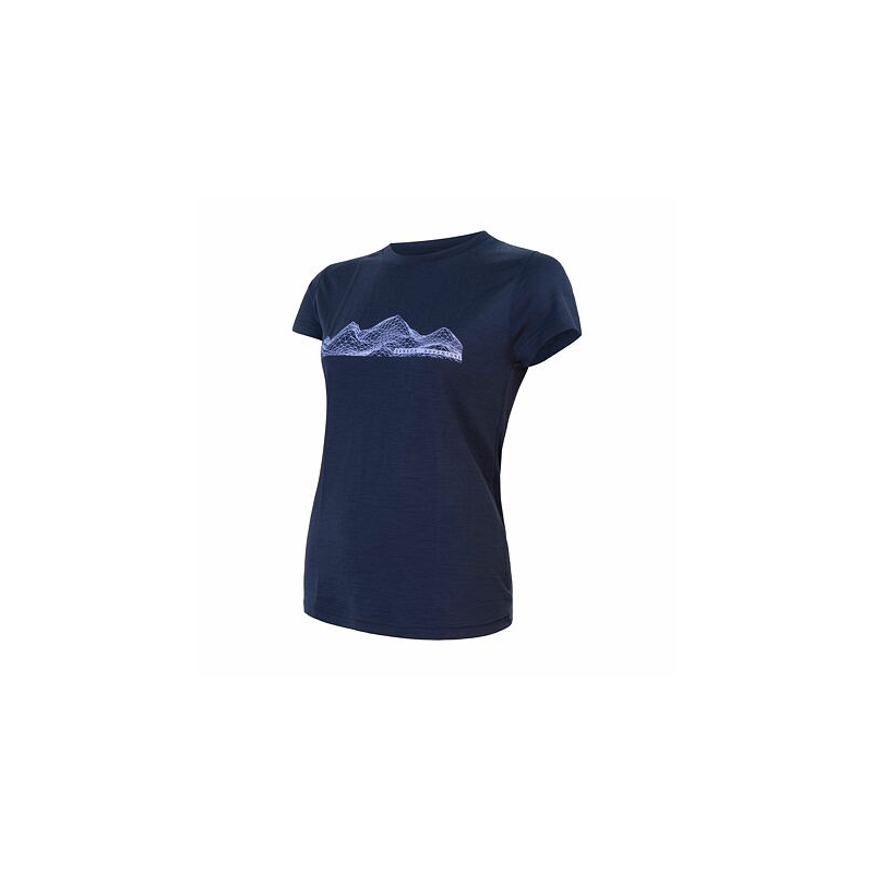 Ženska majica kratkih rukava Sensor Merino Active PT Mountains tamnoplava rasprodaja