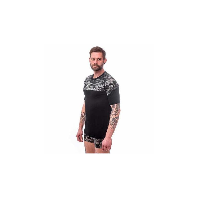 Sensor Merino Impress muška termo majica crno-siva rasprodaja