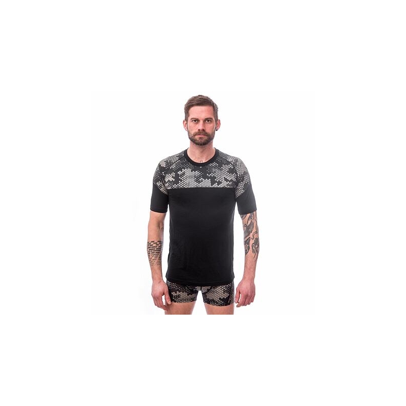 Sensor Merino Impress muška termo majica crno-siva rasprodaja