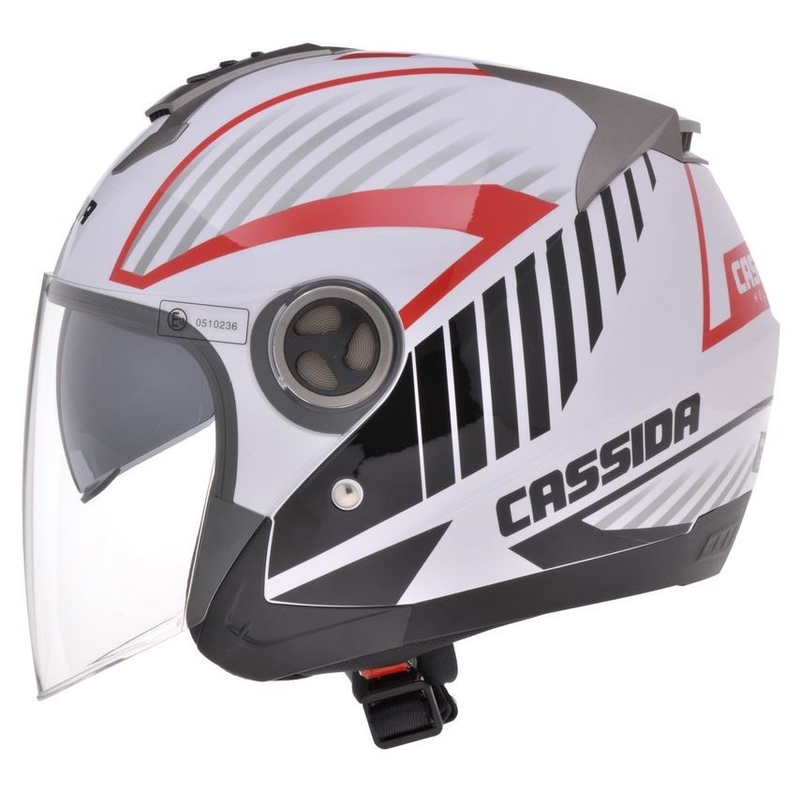 Kaciga za motor Cassida Magnum crno-bijelo-crvena
