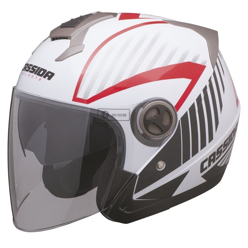 Kaciga za motor Cassida Magnum crno-bijelo-crvena