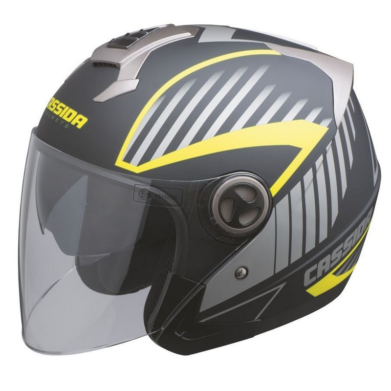 Kaciga za motor Cassida Magnum crno-sivo-fluo žuta