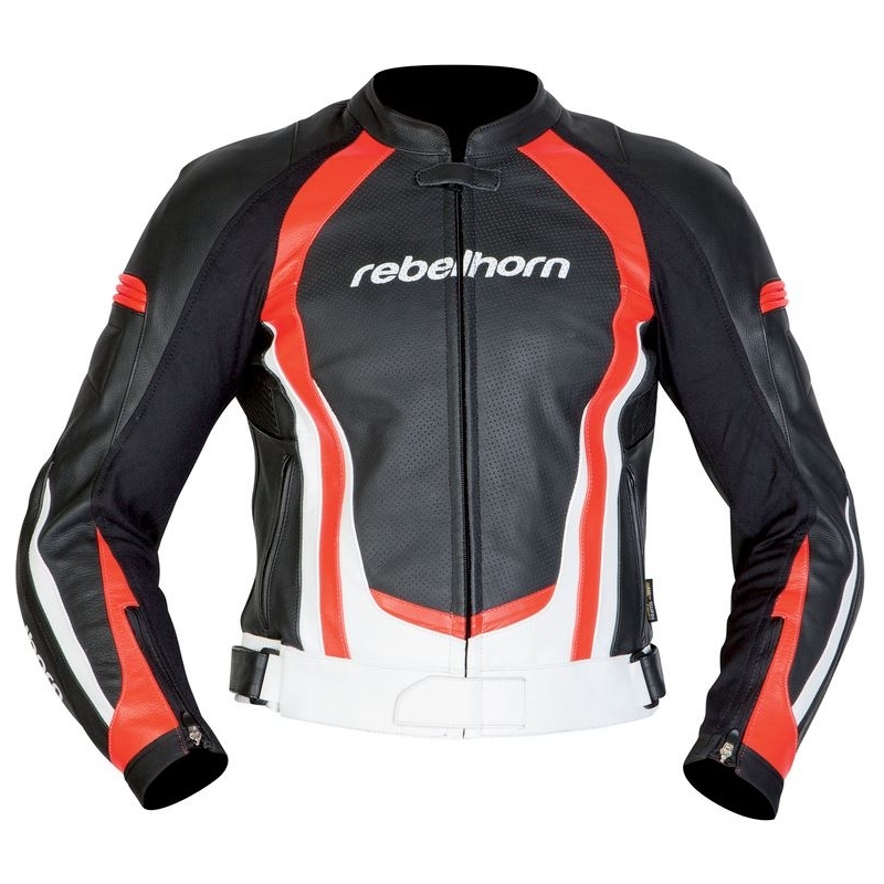 Motociklistička jakna Rebelhorn Piston II crna/bijela/crvena
