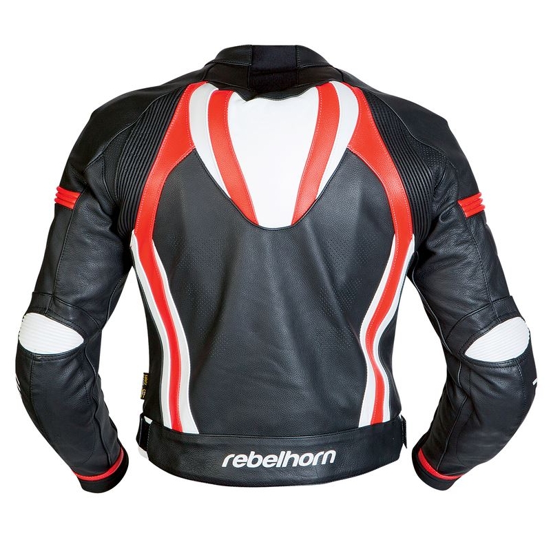 Motociklistička jakna Rebelhorn Piston II crna/bijela/crvena
