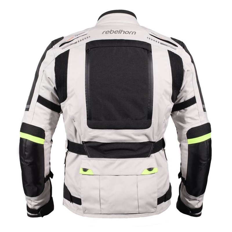 Motociklistička jakna Rebelhorn Hiker Pro sivo-crna-fluo žuta