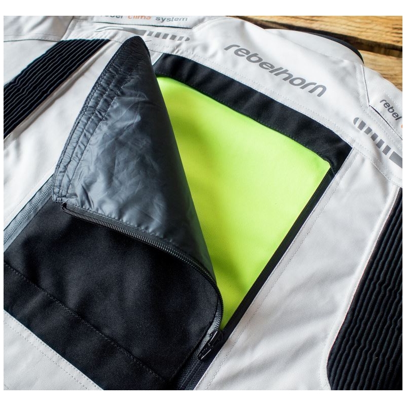 Motociklistička jakna Rebelhorn Hiker Pro sivo-crna-fluo žuta