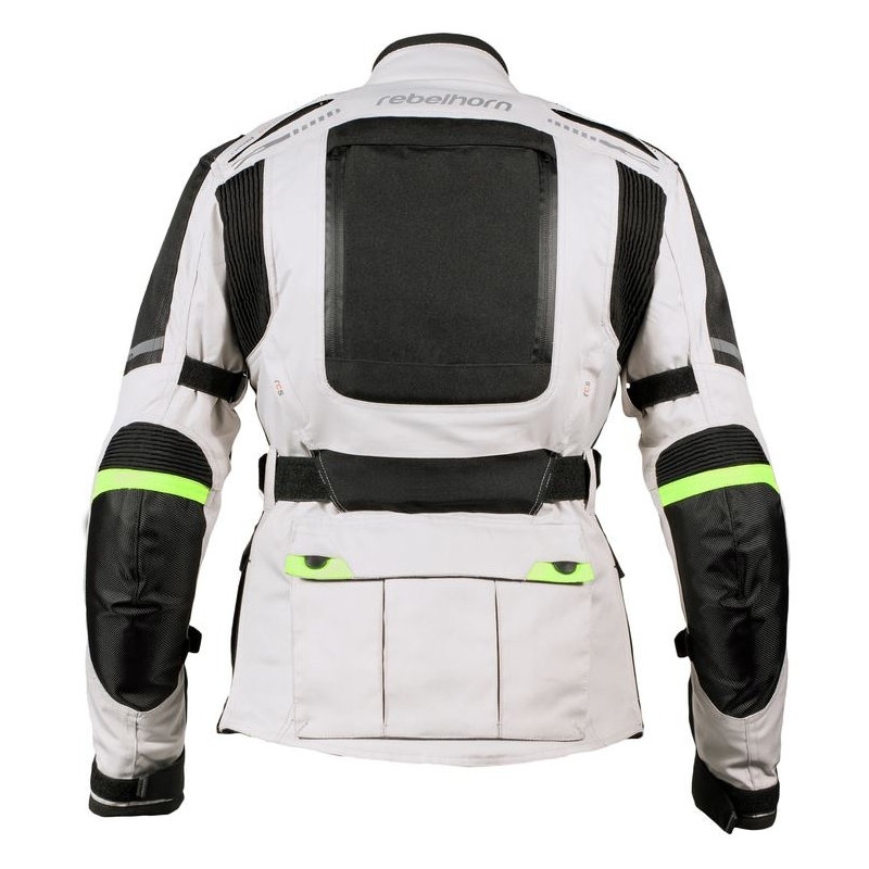 Ženska moto jakna Rebelhorn Hiker Pro sivo-crna-fluo žuta rasprodaja