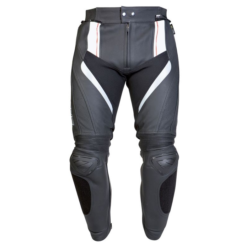 Ozone Grip kožne motociklističke hlače - crno/bijele