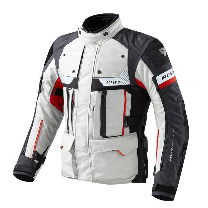 Motociklistička jakna Revit Defender Pro GTX sivo-crvena rasprodaja