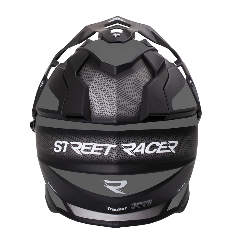 Enduro kaciga Street Racer Tracker crno-siva