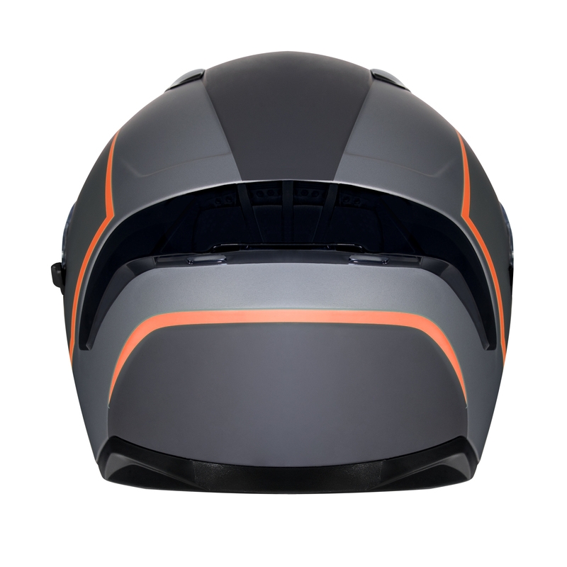 Integralna motociklistička kaciga Ozone Sprint Stripe crna-siva-fluo crvena