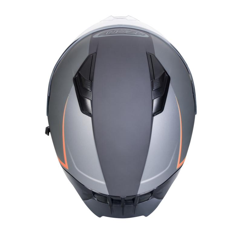 Integralna motociklistička kaciga Ozone Sprint Stripe crna-siva-fluo crvena