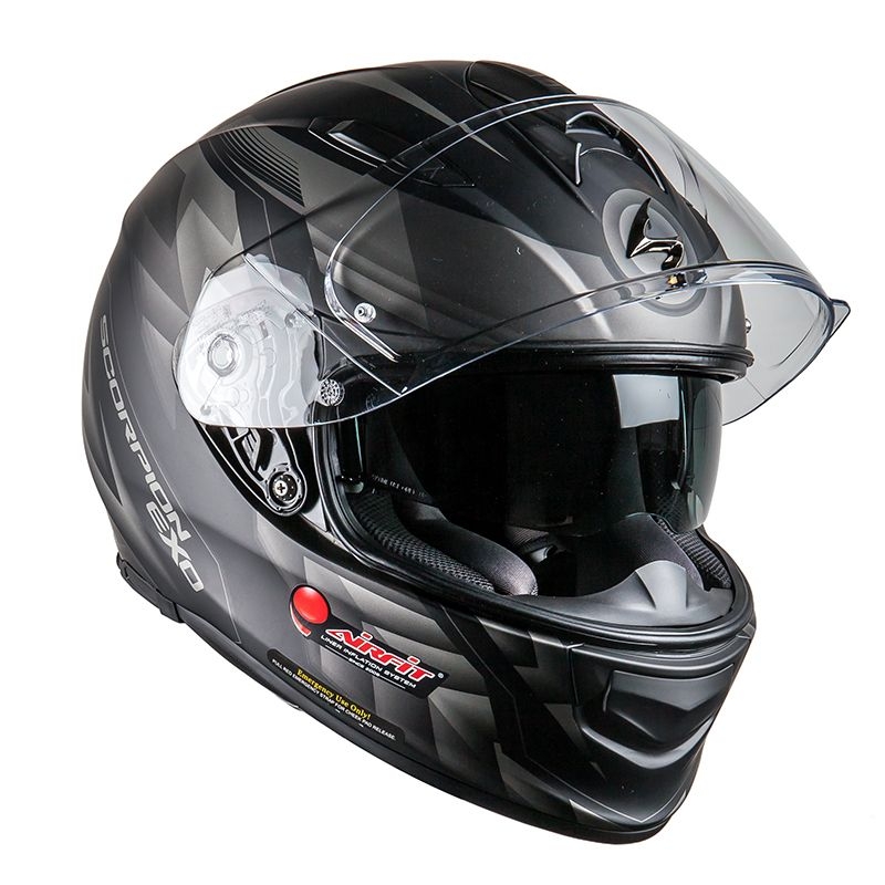 Motociklistička kaciga s punim licem Scorpion EXO-510 Air Scale crno-srebrna rasprodaja
