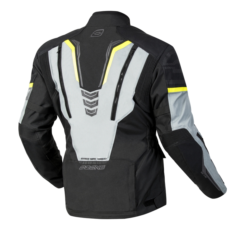 Motociklistička jakna Ozone Tour III crno-sivo-fluo žuta