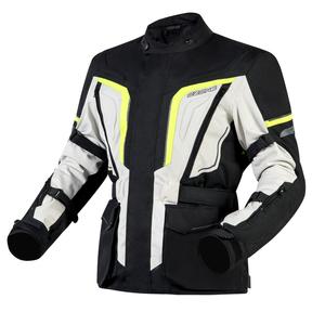 Motociklistička jakna Ozone Sahara crno-siva-fluo žuta