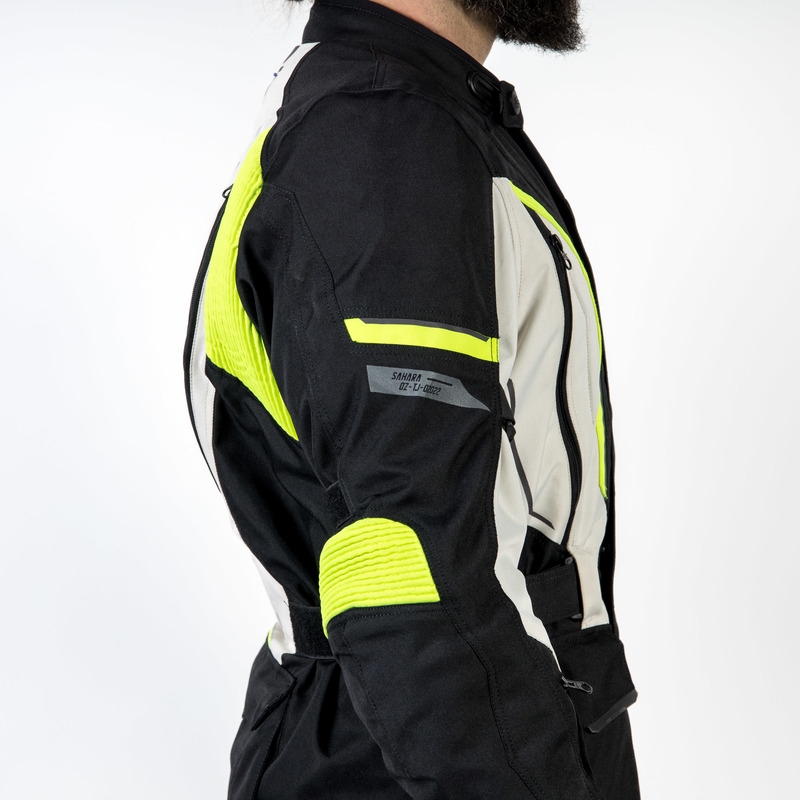 Motociklistička jakna Ozone Sahara crno-siva-fluo žuta rasprodaja