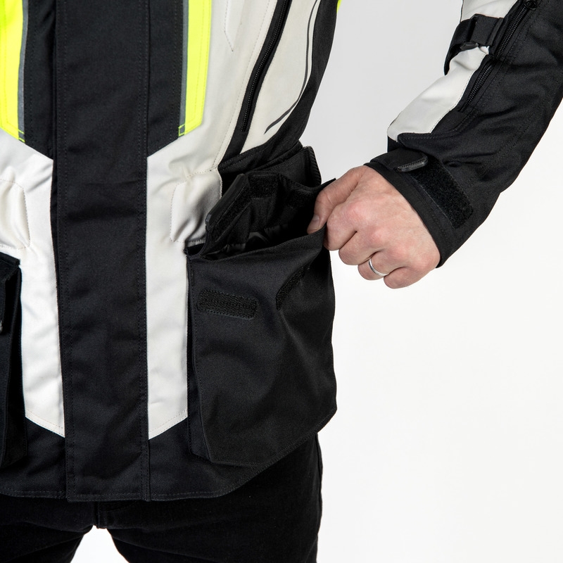 Motociklistička jakna Ozone Sahara crno-siva-fluo žuta rasprodaja