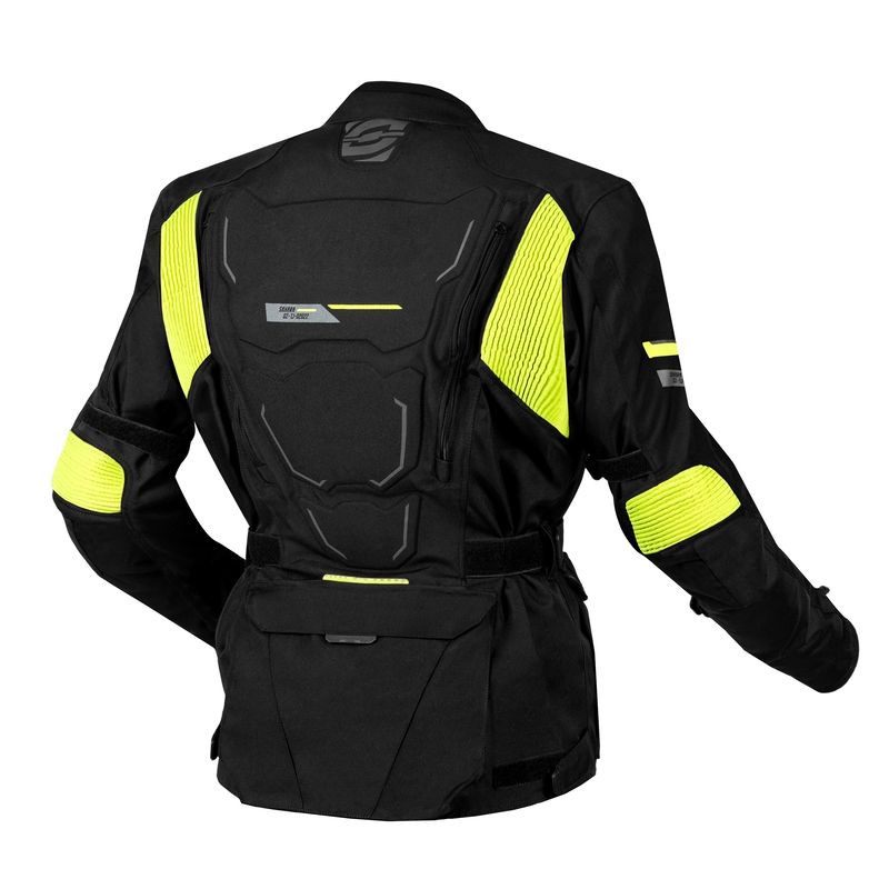 Motociklistička jakna Ozone Sahara crno-fluo žuta rasprodaja