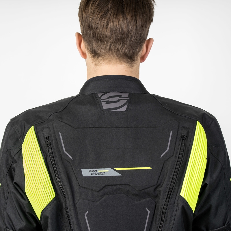 Motociklistička jakna Ozone Sahara crno-fluo žuta rasprodaja