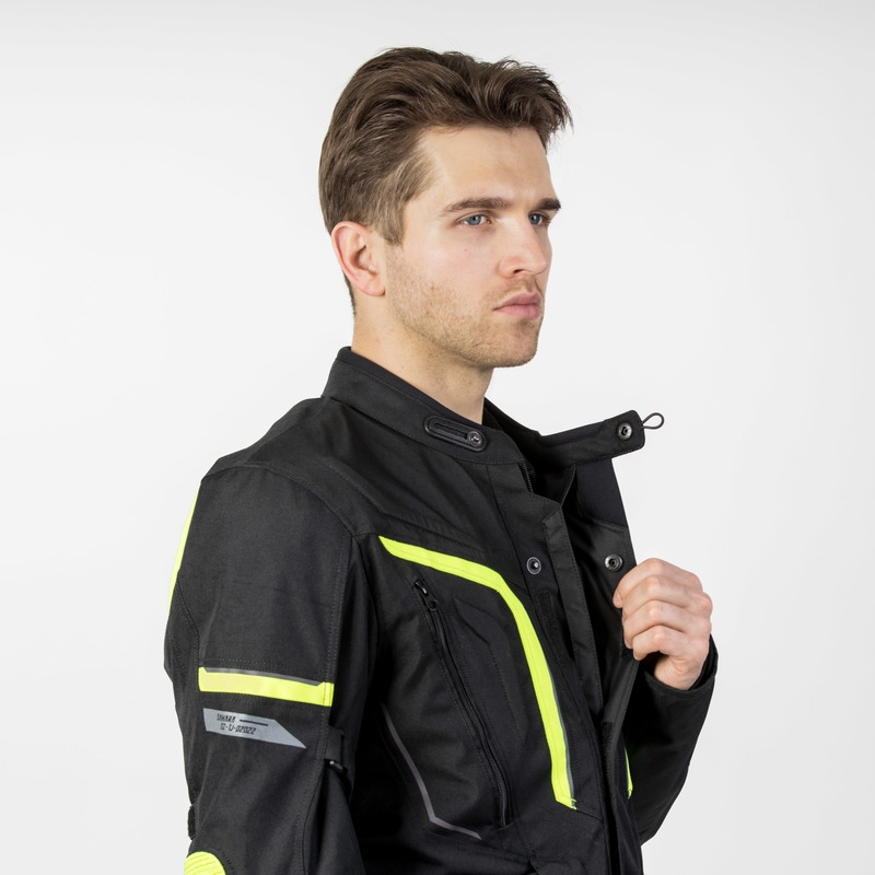 Motociklistička jakna Ozone Sahara crno-fluo žuta rasprodaja