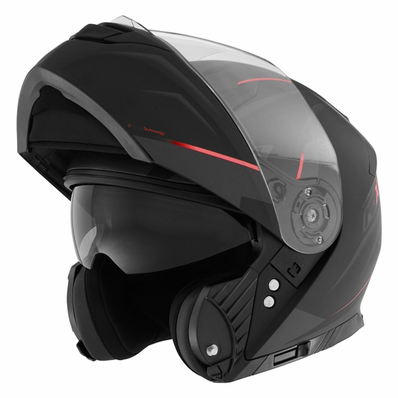 Motociklistička kaciga na preklop NOX N965 Supra crno-crvena