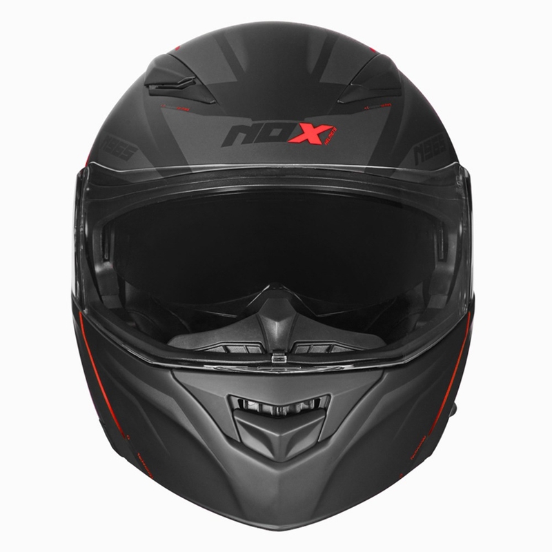 Motociklistička kaciga na preklop NOX N965 Supra crno-crvena