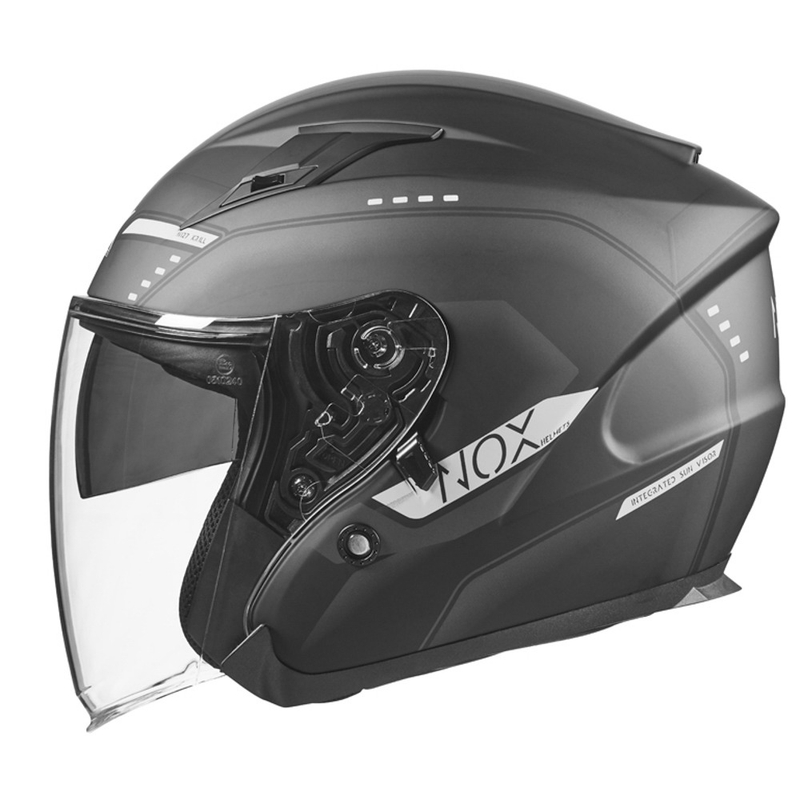 Otvorena motociklistička kaciga NOX N128 Krill crno-bijela