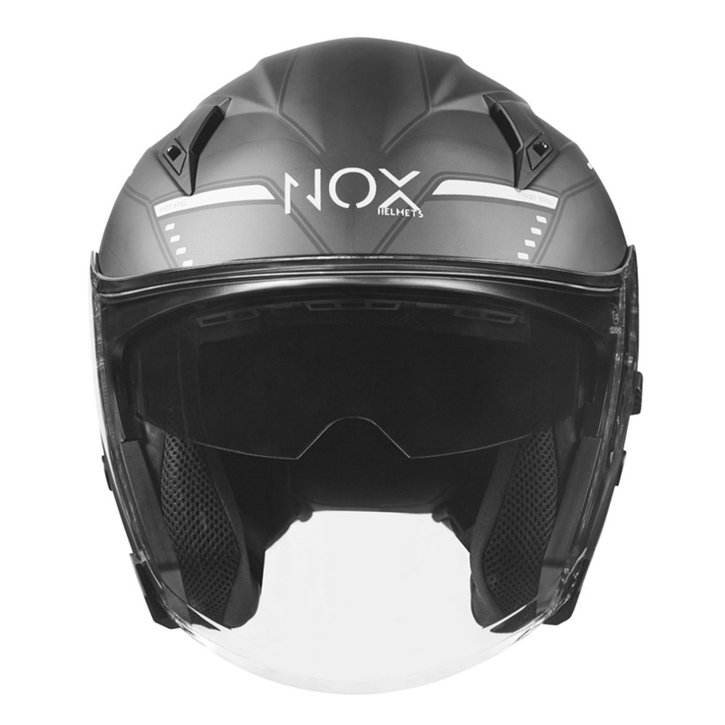 Otvorena motociklistička kaciga NOX N128 Krill crno-bijela