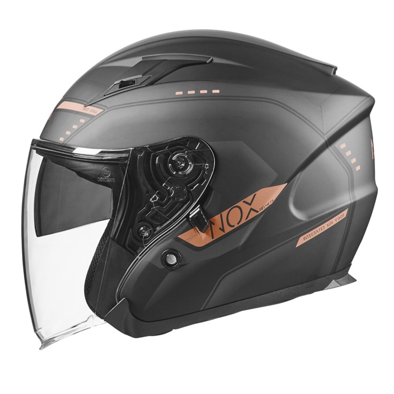 Otvorena motociklistička kaciga NOX N128 Krill crno-brončana