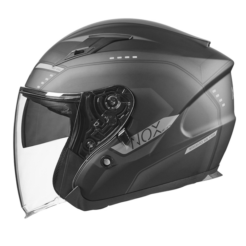 Otvorena motociklistička kaciga NOX N128 Krill black-titanium rasprodaja