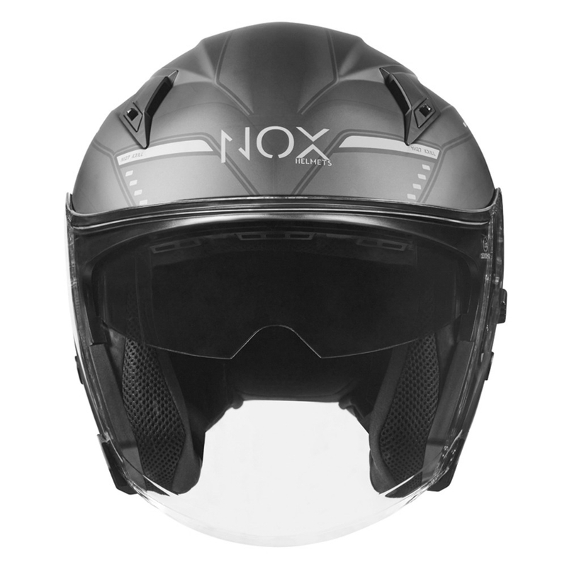 Otvorena motociklistička kaciga NOX N128 Krill black-titanium rasprodaja