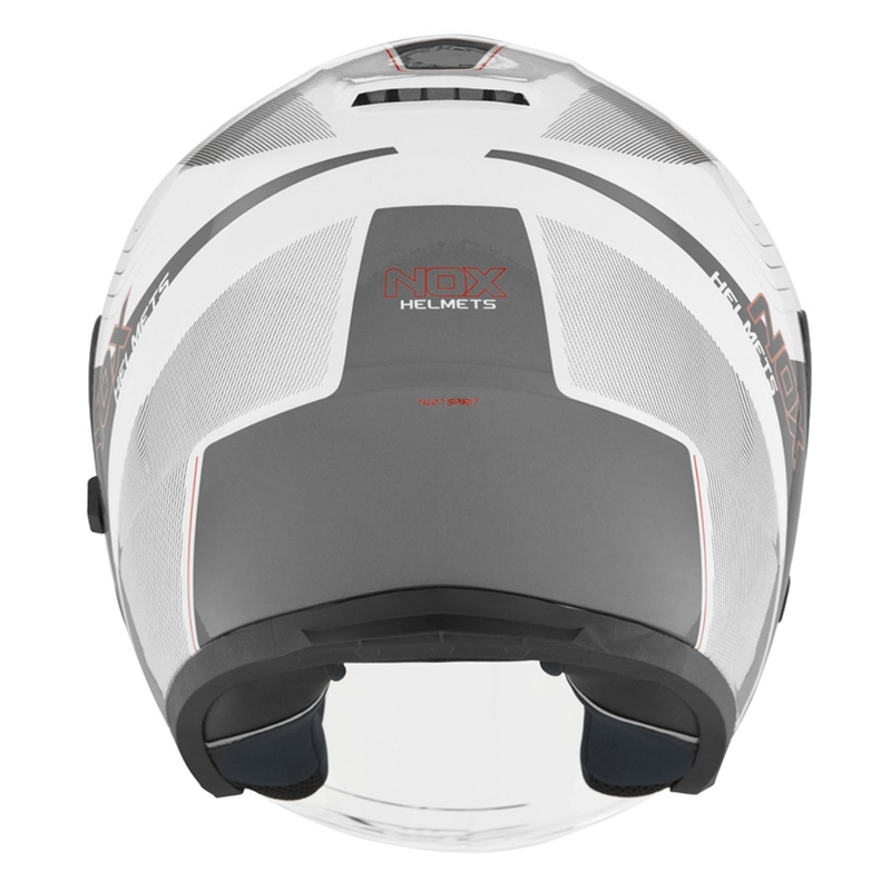 Otvorena motociklistička kaciga NOX N128 Spirit bijelo-crvena
